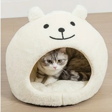 Feyza Design Beyaz Ayıcık Kedi Evi ve Yatağı, Rahat ve Şık Tasarım, Konforlu Kullanım