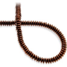 Hematit Doğal Taş Parlak Kahverengi Rondela Kesim 8X4MM Dizi