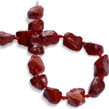 Kırmızı Jasper Doğal Taş Parlak Ham Kütle Kesim 15X25MM Dizi