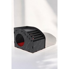 Feyza Design Büyük Ahşap Kedi Evi ve Yuvası, Siyah Mermer Tasarım