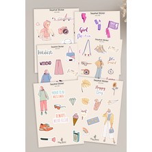 Tiny Stories TR Seyahat Temalı Sticker Seti - 6 Adet / Ajanda, Defter,Bullet Journal,Scrapbook