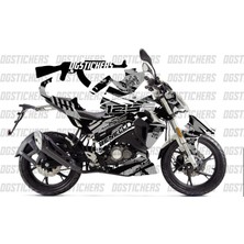 Motiker Benelli 125S Gri Siyah Sport Design Tasarım Sticker Etiket Modeli