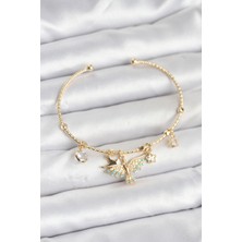 Tegan Anka Kuşu Charmlı Gold Renk Pirinç Kadın Bileklik TG27BB8039