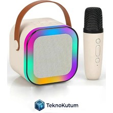 teknokutum Bluetooth Mikrofonlu Karaoke Hoparlör Seti Rgb LED Işıklı Taşınabilir Müzik Bombası