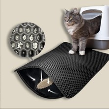 Feyza Design Büyük Boy Siyah Elekli Kedi Tuvaleti, Kolay Kum Boşaltma, Sağlıklı Plastik