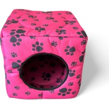 Feyza Design Konforlu Üç Fonksiyonlu Kedi Yatağı - Pembe Renkli ve Şık Tasarım