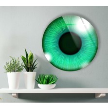 Myphotostation Canlı Yeşil Göz Yuvarlakkırılmaz Cam Duvar Tablosu, Ev Dekorasyonu