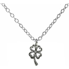 Şans Sembolü 4 Yapraklı Yonca Figürlü Kolye – 60 cm Zamak Zincirli Unisex Antik Takı