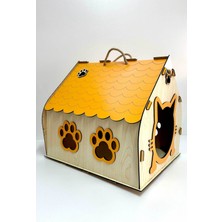 Feyza Design El Yapımı Dekoratif Ahşap Kedi Evi, Yuva ve Kulübesi, Doğal Tasarım