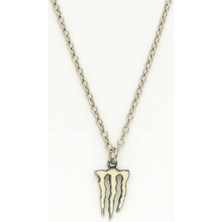Monster Sembol Unisex Kolye – 60 cm Zincirli Modern Tasarım