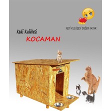 Feyza Design Kedi ve Köpekler Için Geniş, Konforlu Kulübe ve Mama Kabı Seti
