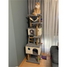 Feyza Design Lüks Hamaklı Kedi Tırmalama Evi ve Oyun Platformu, Konfor ve Eğlence
