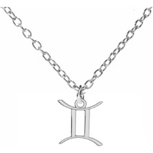 Ikizler Burcu Sembol Kolye – 60 cm Zincirli, Zamak Kaplama Unisex Astrolojik Tasarım