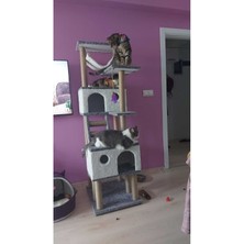 Feyza Design Lüks Hamaklı Kedi Tırmalama Evi ve Oyun Platformu, Rahat ve Eğlenceli Alan