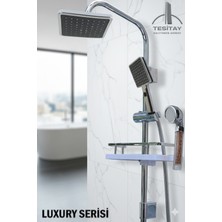 Tesitay Robot Duş Seti Lüks Banyo Duş Takımları Luxury Serisi El ve Tepe Duş Başlığı Spiral Hortum