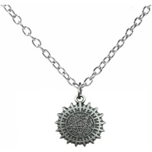 Pentagram Sembol Uçlu Kolye – 60 cm Zincirli, Zamak Kaplama Unisex Tasarım