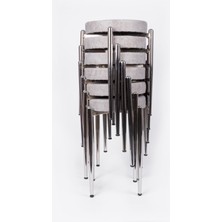 EKİPMETAL Tabure 6 Adet Kumaş Açık Gri