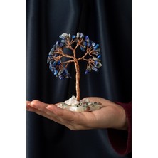Lapis Lazuli Taşı El Yapımı 6X11CM Doğal Taş Dekoratif Hayat Ağacı