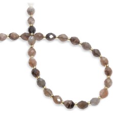 Güneş Taşı Siyah Özel Faset Kesim 8X6MM Dizi [aa]