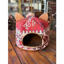 Feyza Design Renkli ve Şık Desenli Kedi Evi, 39X39X30CM, Konfor ve Şıklık Sunar