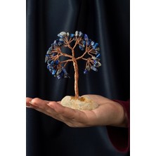 Lapis Lazuli Taşı El Yapımı 4X11CM Doğal Taş Dekoratif Hayat Ağacı