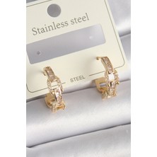 Tegan Pirinç Gold Renk Zirkon Taşlı Zincir Model Kadın Küpe TG27BKP10202