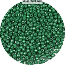 TrentCo Koyu Yeşil Renk 4 mm Yaklaşık 660 Adet / 60 Gram Cam Boncuk Oya Yazma Bileklik ve Kolye