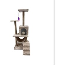 Feyza Design Lüks Hamaklı Yuvalı Kedi Tırmalama Evi ve Oyun Platformu