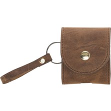 Sinerjim Apple AirPods 2.nesil Uyumlu Deri Kılıf Mai Snap G2 Antik Kahve