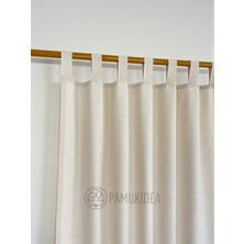 PAMUKIDEA Biritli Sade Düz %100 Pamuklu Natural Buldan Keten Rustik Perde - Tek Kanat - (En x Boy)