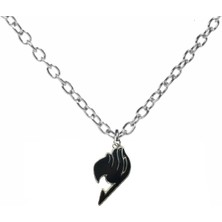 Fairy Tail Siyah Sembol Kolye 60 cm Zincirli | Anime Temalı Unisex Gotik Takı