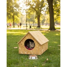 Feyza Design Dış Mekan Ahşap Kedi Evi 55X40X40 Cm, Dayanıklı ve Şık Tasarım