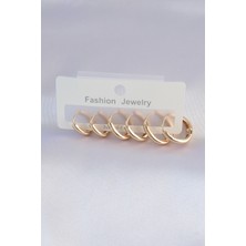 Tegan Pirinç Gold Renk Oval Küpe Seti TG27BKP9002