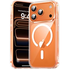 iPhone 17 Pro Kılıf Magsafe Wireless Kablosuz Şarj Destekli Sert Silikon Manyetik Şeffaf Kapak