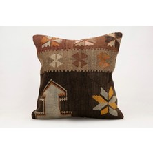 Kilim Wholesale El Yapımı Kilimden Yapılmış Vintage Kırlent Kılıfı, YÜN,50X50CM