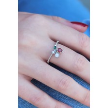 Tegan Gümüş Renk Kiraz Model Zirkon Taşlı Kadın Yüzük TG27BYK2604