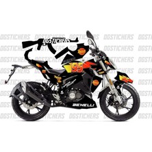 Motiker Benelli 125S Şimşek Mcqueen Siyah Tasarım Sticker Etiket Modeli