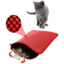 Feyza Design Elekli Kedi Tuvalet Önü Paspası 60X42,5 Cm, Kırmızı, Konforlu ve Pratik