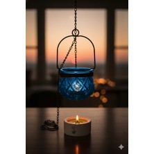 Lebron Cam Mumluk Sarkıt Mavi Taş Tozu Mum Hediyeli