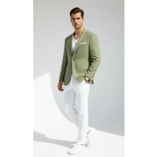 Plus Scorpion Erkek Slim Fit Blazer Ceket Tek Düğmeli Çift Yırtmaçlı Torba Cepli Yarım Astarlı