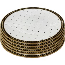 altabi Seramik Pasta Tabağı Dijital Baskılı Desen 6’lı Set 20 cm Şık Dekoratif