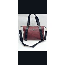 Lagül Aksesuar Kadın Büyük Boy Ayarlanabilir Bordo Mat Renk Çapraz Askılı El ve Omuz Çantası