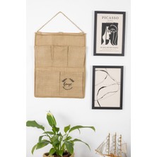 Luxway Home Jüt 5 Cepli Askılı Duvar Tipi Organizer – 35X45 cm Çok Amaçlı Dolap Içi, Banyo ve Mutfak Düzenleyici