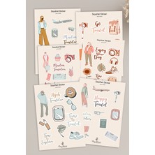Tiny Stories TR Seyahat Temalı Sticker Seti - 6 Adet / Ajanda, Defter,Bullet Journal,Scrapbook