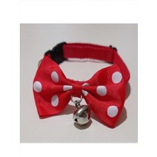 Feyza Design Sevimli Kedi Boyun Tasması, Kırmızı Puantiyeli, Rahat ve Şık Tasarım