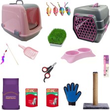 Feyza Design Kedi Tuvalet Seti ve Ihtiyaçlar, Renkli ve Pratik 14'lü Paket