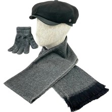 Karnas Şapka Erkek Yünlü Kışlık Kasket Atkı Eldiven Seti