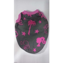 Feyza Design Pembe Siyah Desenli Yazlık Şık Köpek ve Kedi Elbisesi