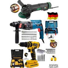 3'lü Elektrikli Matkap ve Delici Seti, Güçlü ve Çok Işlevli Toolset