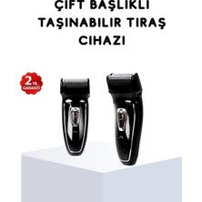 Eco Lounge Kablosuz Tıraş Makinesi Çift Başlıklı Kuru Tıraş Folyo Başlık Şarj Göstergeli